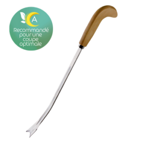 Couteau à pointe en V et poignée en hêtre ergonomique